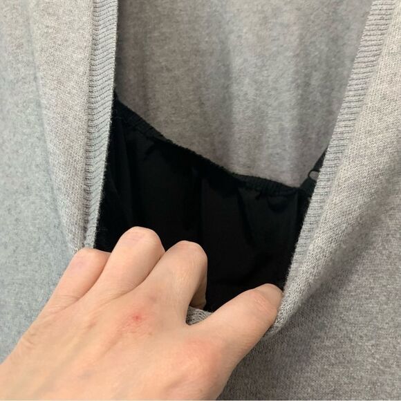 Joie Grey V Neck Cotton/Cashmere Sweater Size Small - Picture 5 of 6